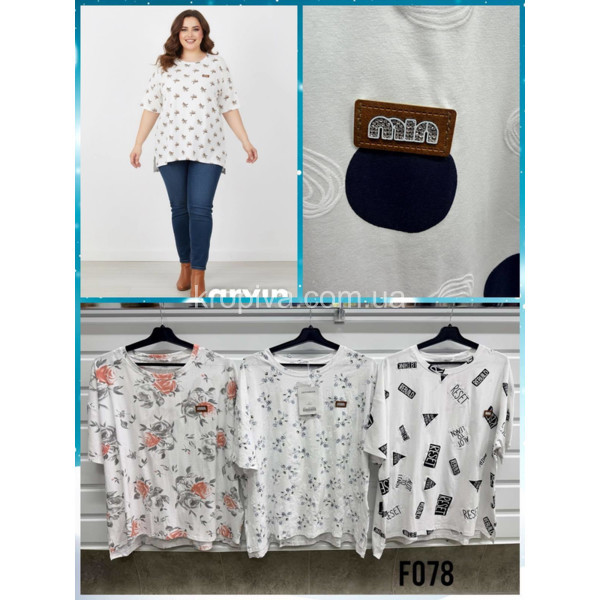 Женская футболка батал микс оптом 240226-017