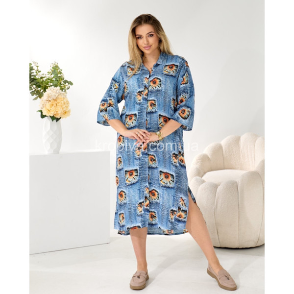 Женское платье полубатал лен оптом 090326-607