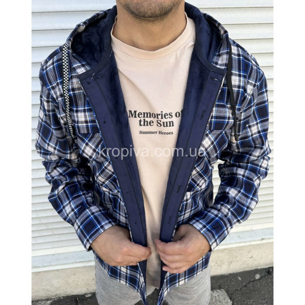 Чоловіча сорочка фліс норма з капюшоном оптом 211123-671