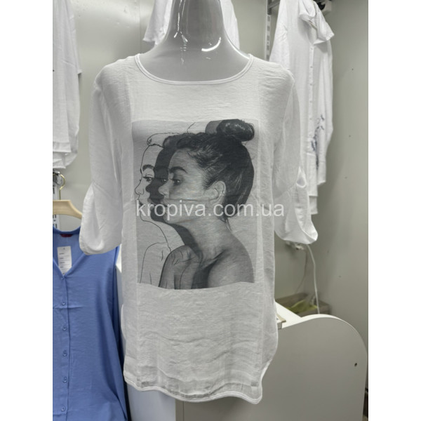 Жіноча футболка льон оптом  (110224-624)