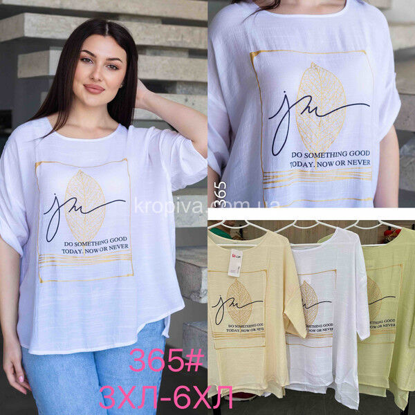 Женская футболка лен батал оптом 290725-770
