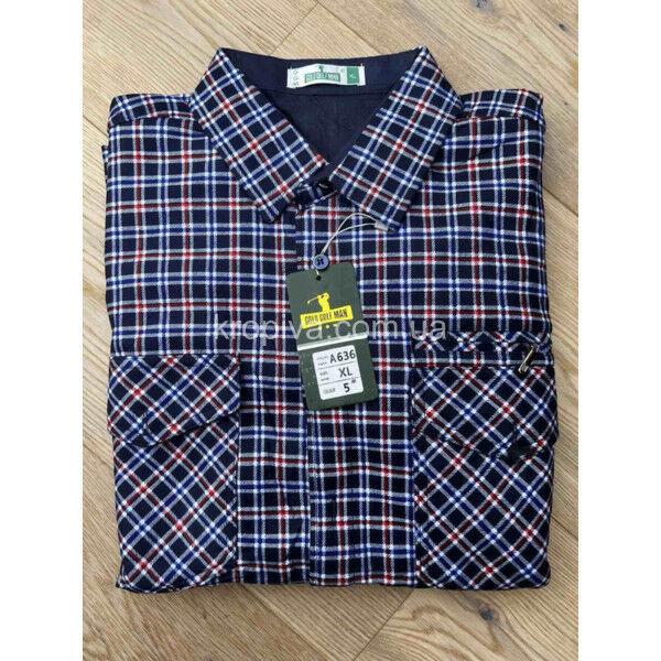 Мужская рубашка на флисе норма Турция оптом 290825-765