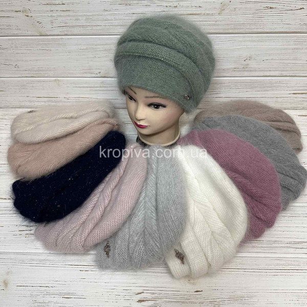 Женская шапка двойная с люрексовой ниткой оптом 031025-127