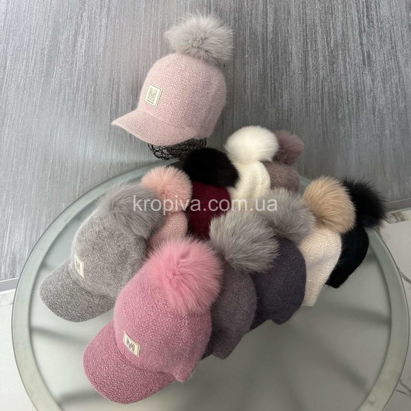 Женская кепка ангора с люрексовой ниткой оптом 031025-147