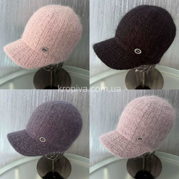 Женская кепка ангора с люрексовой ниткой оптом 031025-156