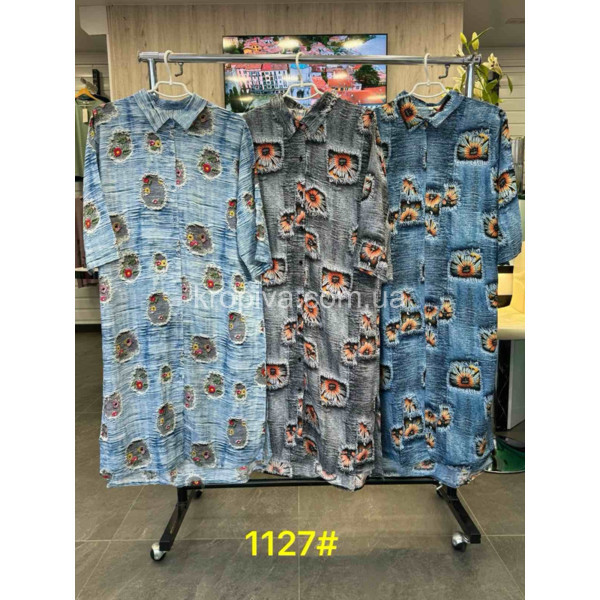 Женское платье полубатал лен оптом 090326-608