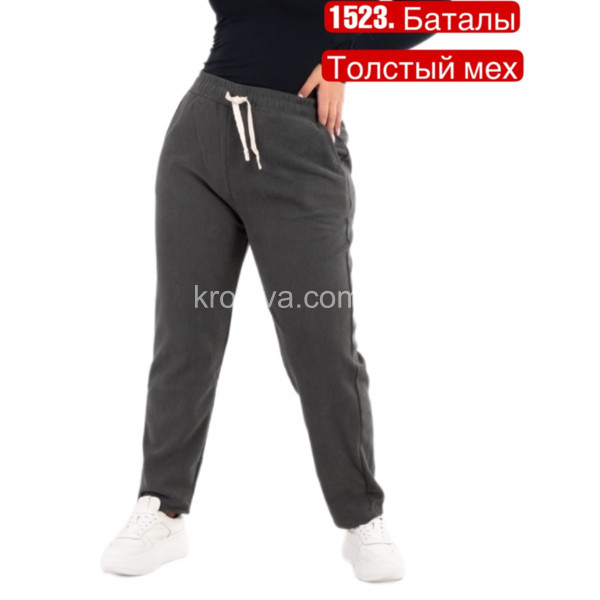 Жіночі спортивні штани-джоггери хутро батал мікс оптом 141023-730