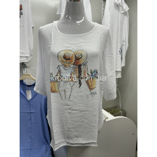 Жіноча футболка льон оптом  (110224-625)