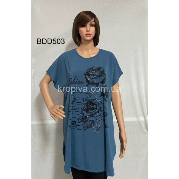 Женская футболка-туника батал микс оптом  (190224-608)