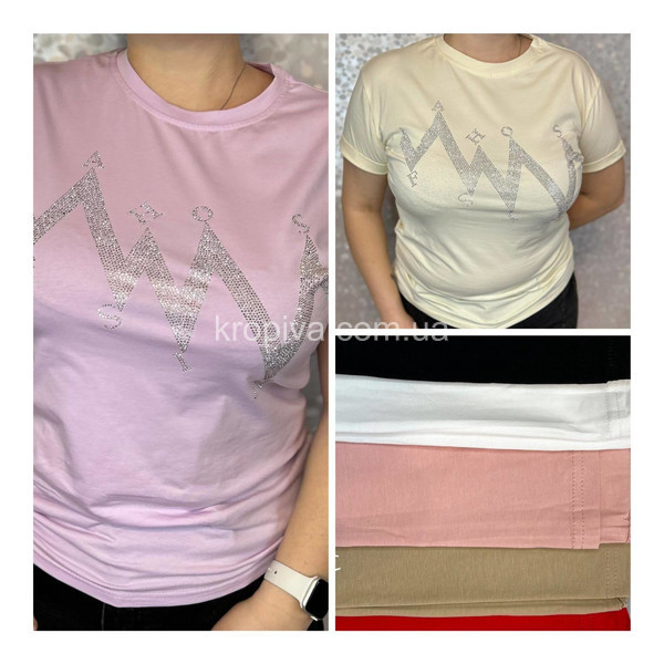 Женская футболка батал микс оптом  (200324-601)