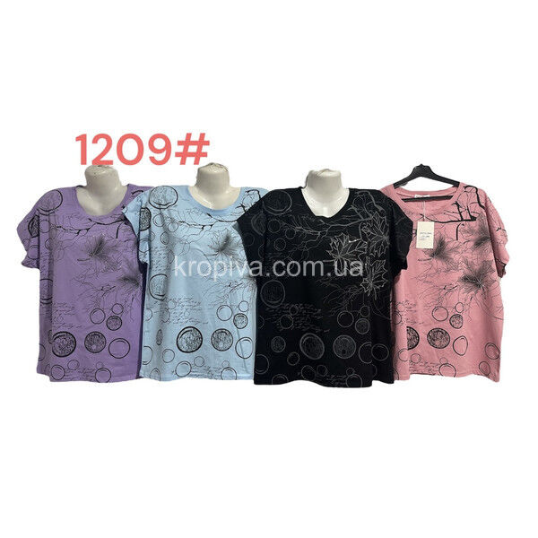 Женская футболка батал микс оптом  (270225-119)