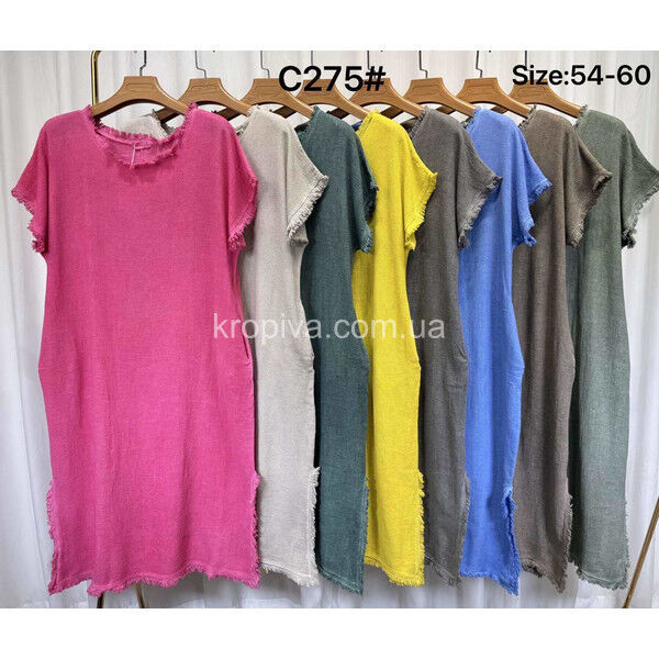 Женское платье батал лен Турция оптом 190425-798