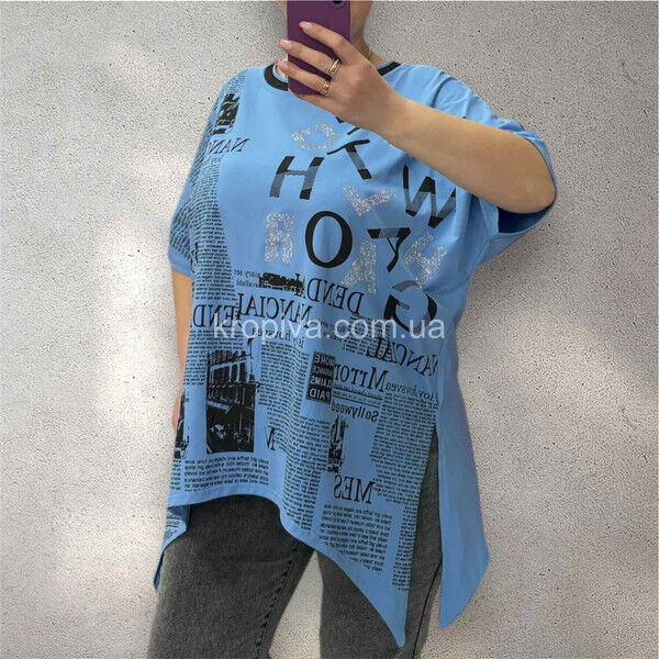 Женская футболка 25319 оверсайз микс оптом 030625-621