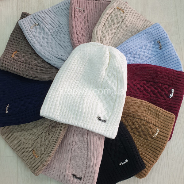 Женская шапка на флисе микс оптом 160925-646