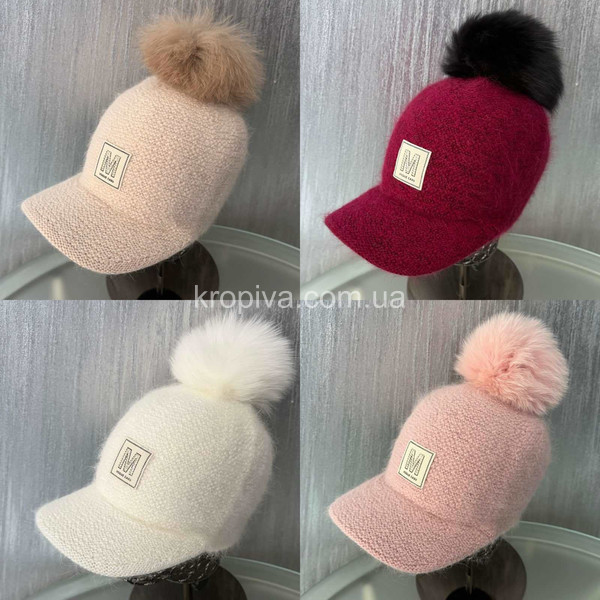 Женская кепка ангора с люрексовой ниткой оптом 031025-148