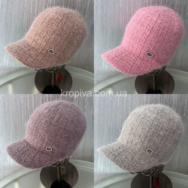 Женская кепка ангора с люрексовой ниткой оптом 031025-157