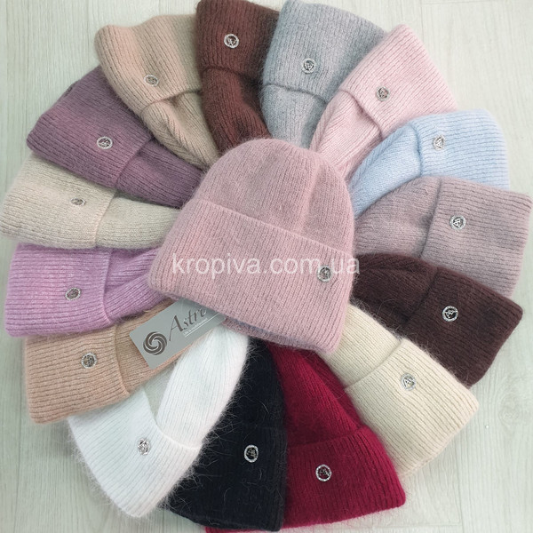 Женская шапка ангора на флисе микс оптом 291025-723
