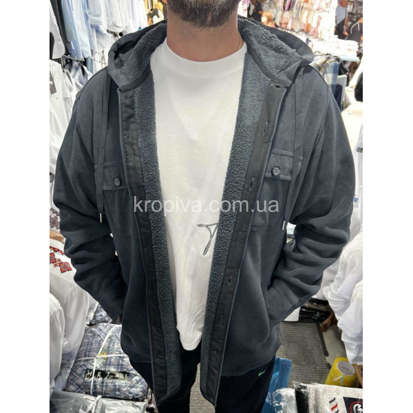 Мужская рубашка на меху капюшон Турция оптом 081125-630