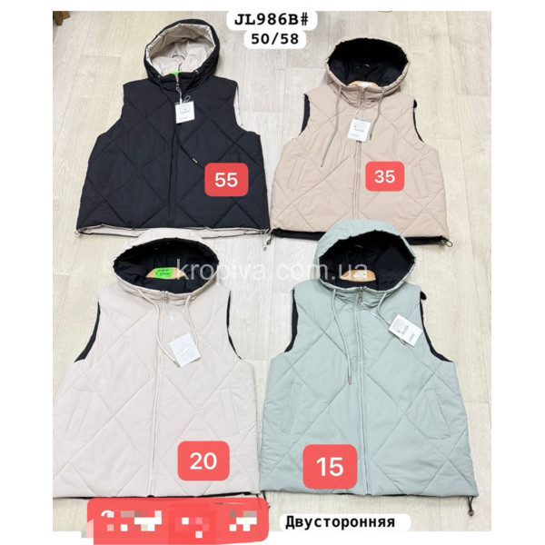 Женская жилетка двусторонняя батал оптом 211125-630