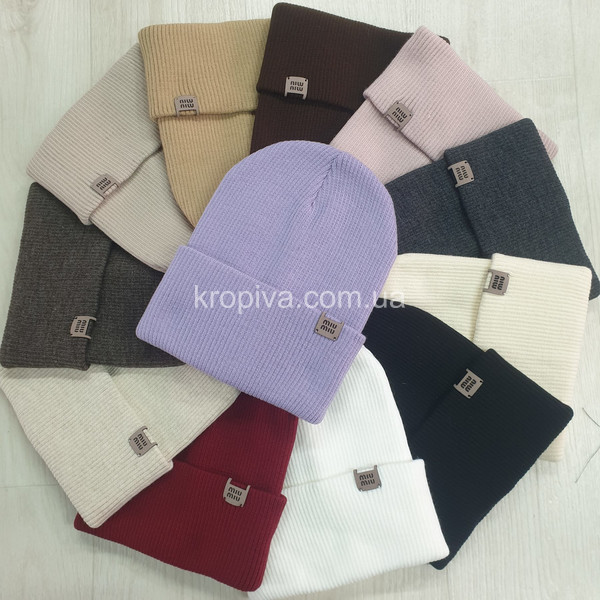 Женская шапка двойная микс оптом 051225-727