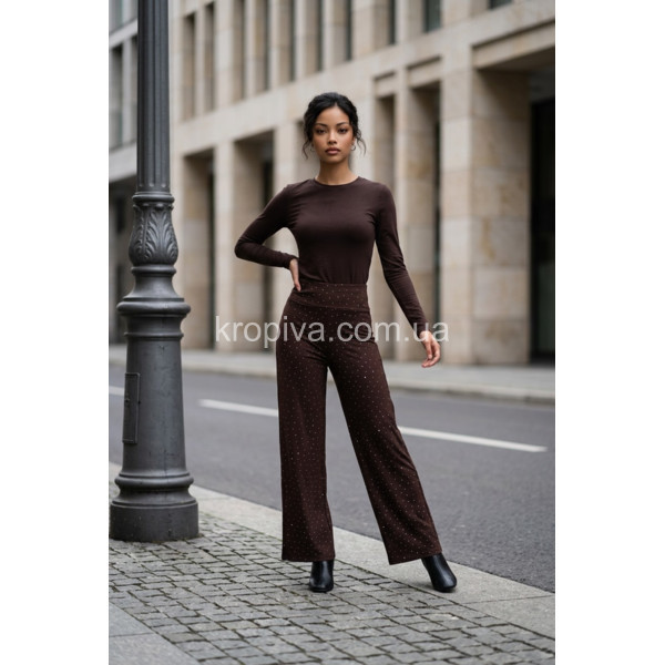 Женские штаны палацо с камнями оптом 120326-10