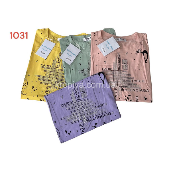 Женская футболка 1031 норма микс оптом  (300423-286)