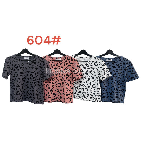 Женская футболка 604 норма микс оптом  (010224-79)