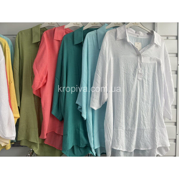 Женская рубашка 1108 лен батал оптом 190625-782
