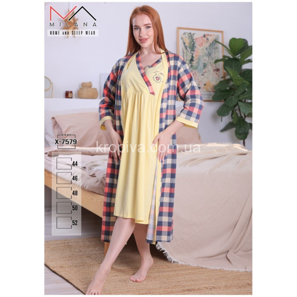 Женская ночнушка c халатом оптом 030925-29