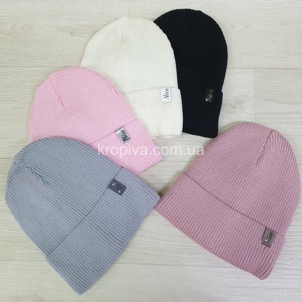 Женская шапка молодежная на флисе микс оптом 160925-687