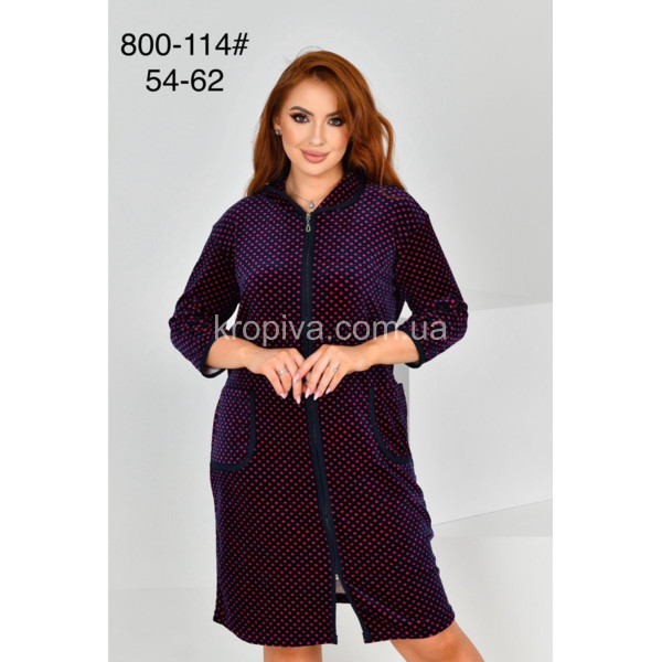 Женский халат велюр батал оптом 250925-753