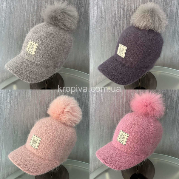 Женская кепка ангора с люрексовой ниткой оптом 031025-149