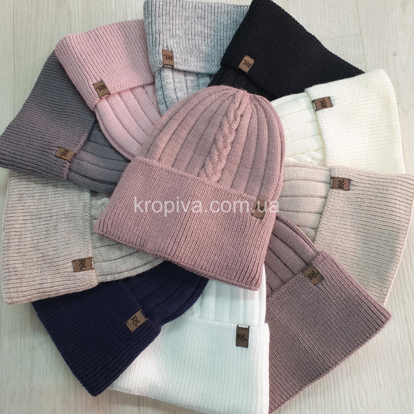 Женская шапка на флисе микс оптом 021025-600