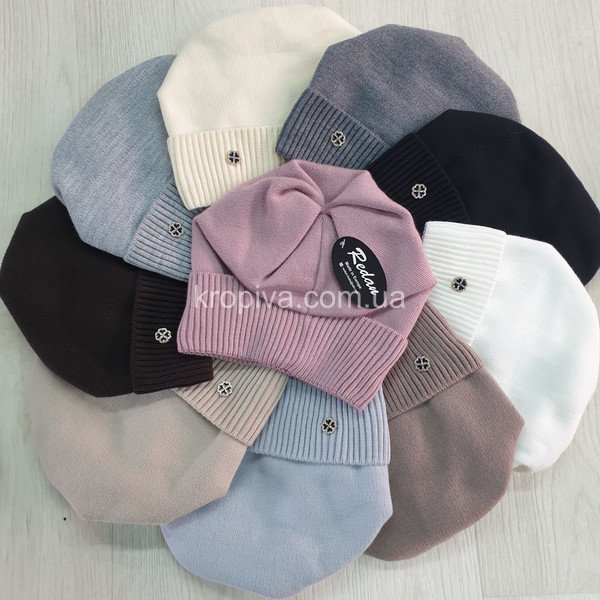 Женская шапка на флисе микс оптом 291025-724