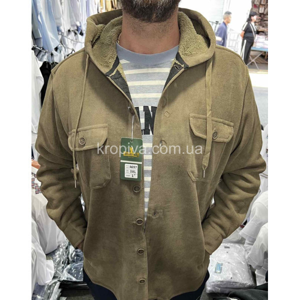 Мужская рубашка на меху капюшон Турция оптом 081125-631