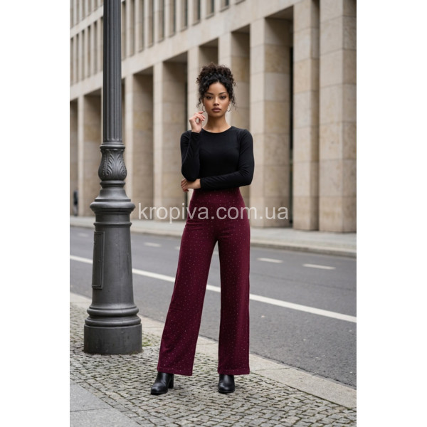Женские штаны палацо с камнями оптом 120326-11