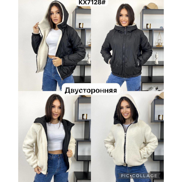 Женская куртка двусторонняя норма оптом 180124-731