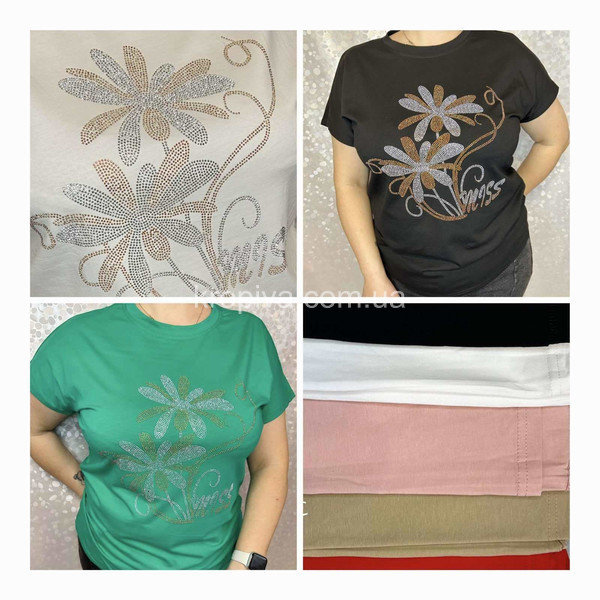 Женская футболка батал микс оптом  (200324-603)