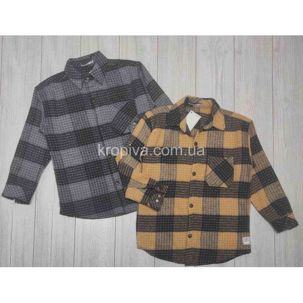 Детская рубашка на кнопках утепленная Турция оптом 201024-668