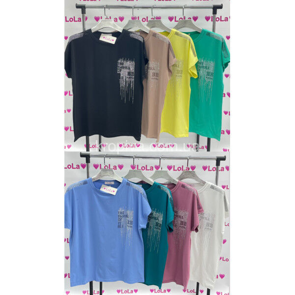 Женская футболка батал микс оптом 020525-0108