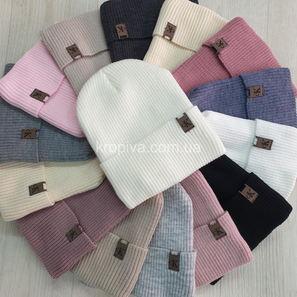 Женская шапка молодежная на флисе микс оптом 160925-648