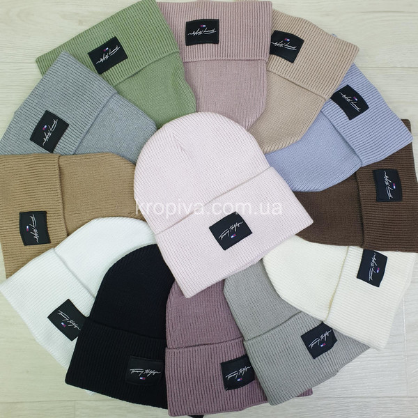 Женская шапка молодежная на флисе микс оптом 160925-688