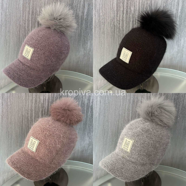 Женская кепка ангора с люрексовой ниткой оптом 031025-150