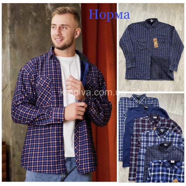 Мужская рубашка на флисе микс оптом 021025-719