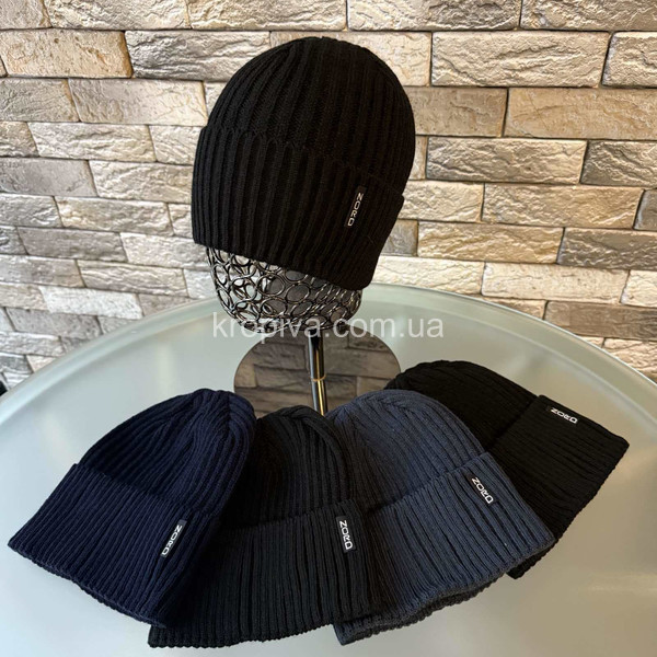 Мужская молодежная одинарная шапка оптом 240226-96