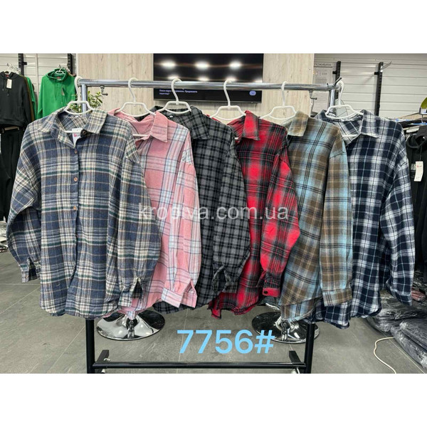 Женская рубашка батал 7756 оптом 250326-611