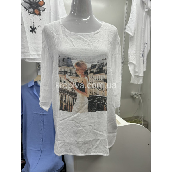Жіноча футболка льон оптом 110224-635