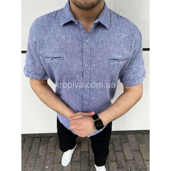 Мужская рубашка лен супербатал оптом 010724-747