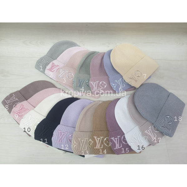 Женская шапка молодежная одинарная микс оптом 140925-769