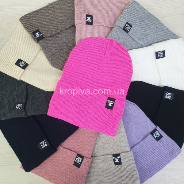 Женская шапка молодежная на флисе микс оптом 160925-700